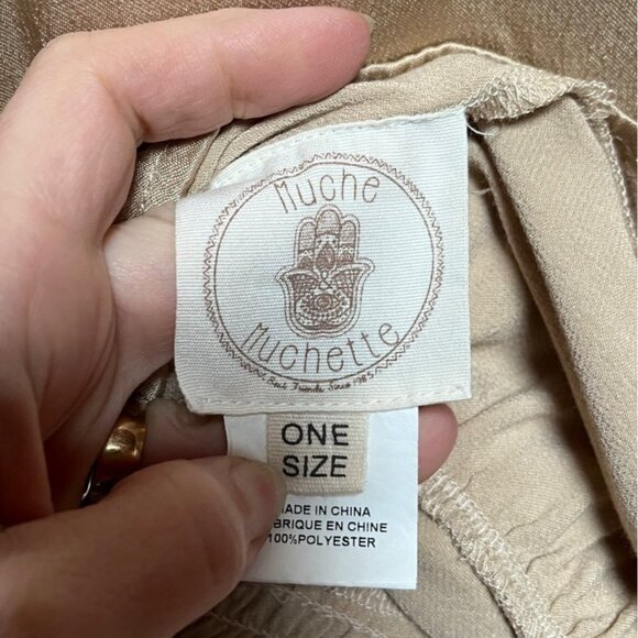 Muche Muchette Champagne Satin Mini Dress Puff Sleeve Ruffles One Size - Picture 8 of 9